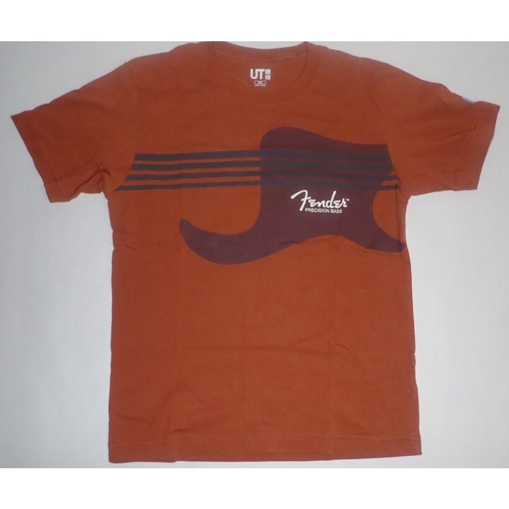 Fender Guitars x‎ Uniqlo Tee Shirt Men's XXS brown graphic